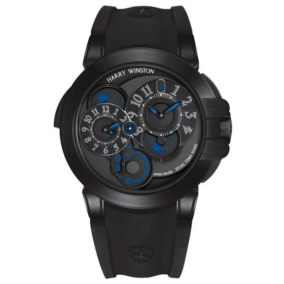 Buy Replica Harry Winston OCEAN DUAL TIME BLACK EDITION OCEATZ44ZZ007 watch Review